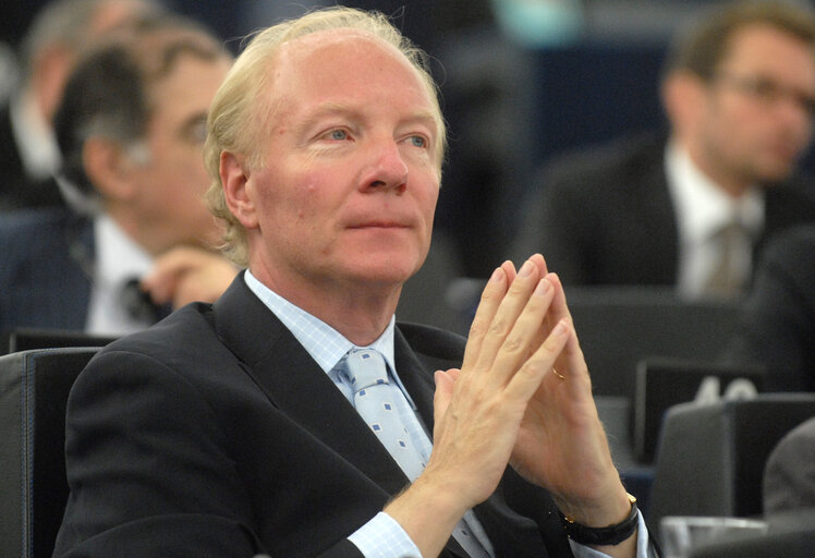 Formal sitting during the visit of  the President of France to the EP.