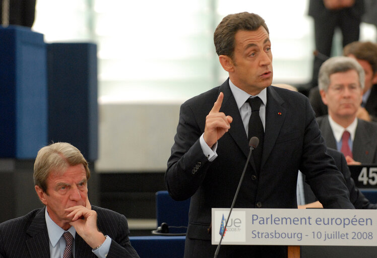 Formal sitting during the visit of  the President of France to the EP.