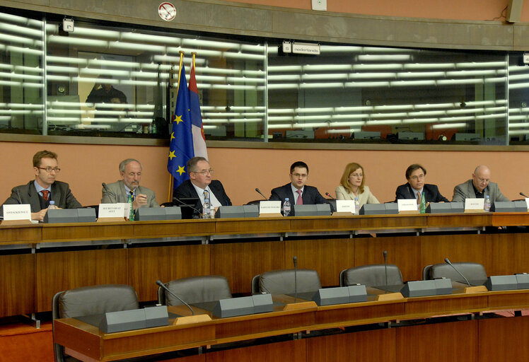 Fotogrāfija 9: AFET committee meeting on the Consequences of Kosovo's declaration of independence with the Minister of Foreign Affairs of the Republic of Serbia.