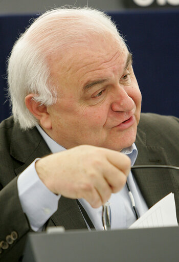 Photo 1: MEP Bernard LEHIDEUX attends a plenary session in Strasbourg