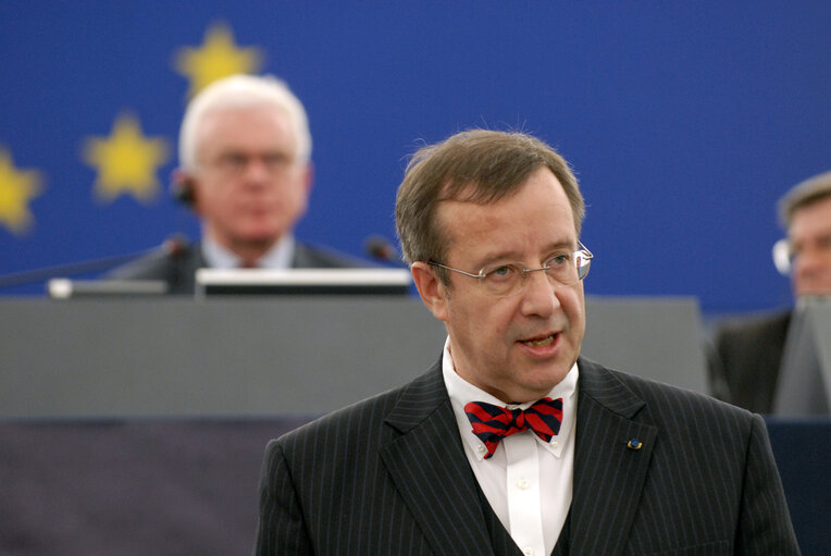 Fotografie 3: Formal sitting of the EP in Strasbourg during the visit of the President of the Republic of Estonia.