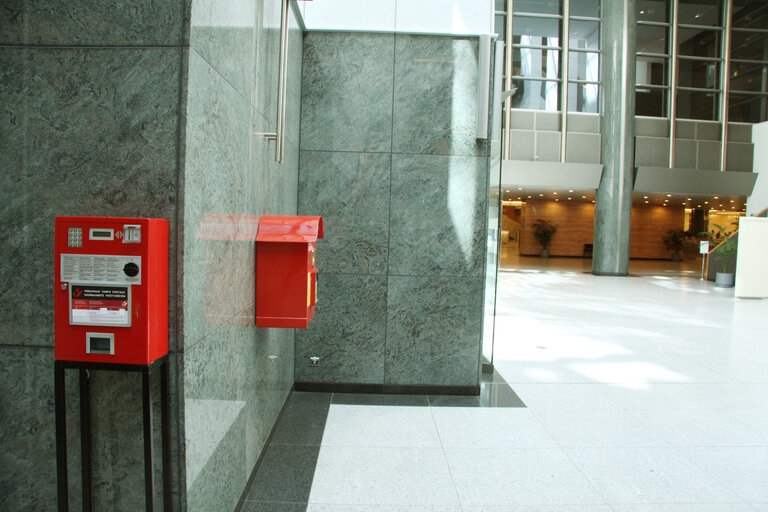 Mail box and post office at the EP in Brussels.