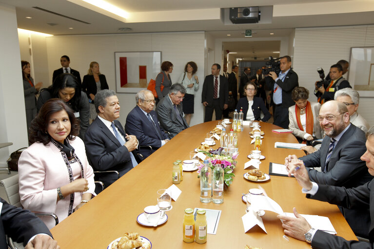 Martin SCHULZ - EP President meets with Leonel Antonio FERNANDEZ  REYNA, President of the Dominican Republic and his wife Margarita CEDENO DE FERNANDEZ