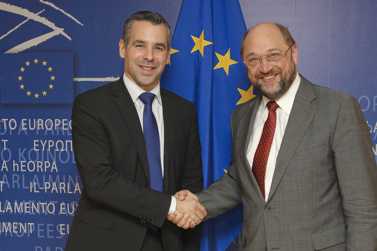 Fotografie 2: Martin SCHULZ - EP President meets with Alexander ALVARO