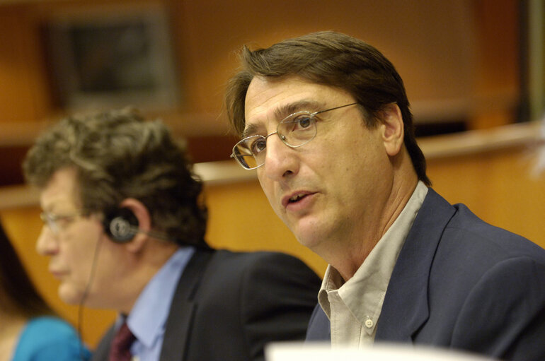 Giovanni Claudio FAVA in a meeting at the EP in Brussels.