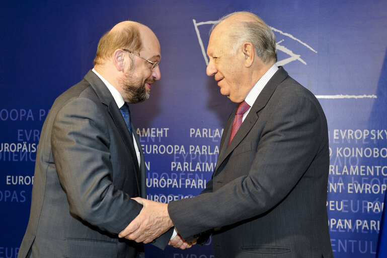 Martin SCHULZ - EP President meets with Ricardo LAGOS, UN Special Envoy on Climate Change (and former President of Chile)