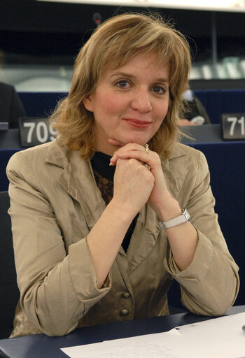 MEP Katalin LEVAI in the hemicycle in Strasbourg