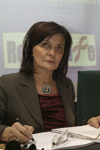 Patrizia TOIA in a meeting at the EP in Brussels.