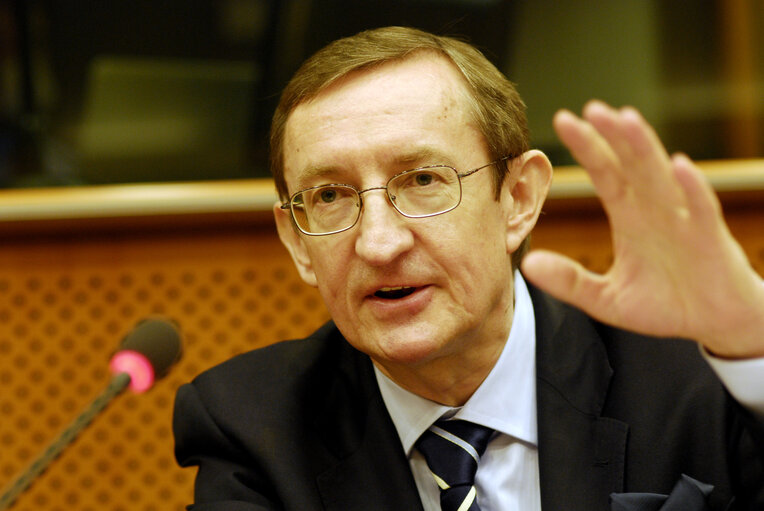 MEP Jozef PINIOR attends a meeting in Brussels