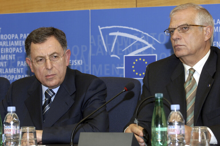 Press conference of EP President and Fouad SINIORA, Prime Minister of Lebanon, in Strasbourg