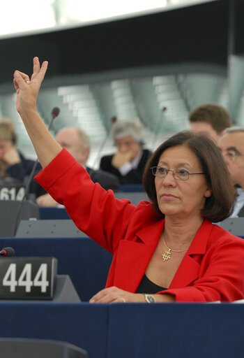 Fotografi 1: MEP Ewa KLAMT takes part in a plenary session in Strasbourg