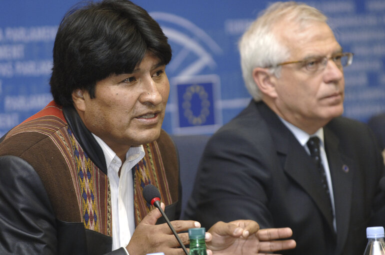 Fotografia 8: EP President holds a news conference with Juan Evo Morales Ayma, President of Bolivia