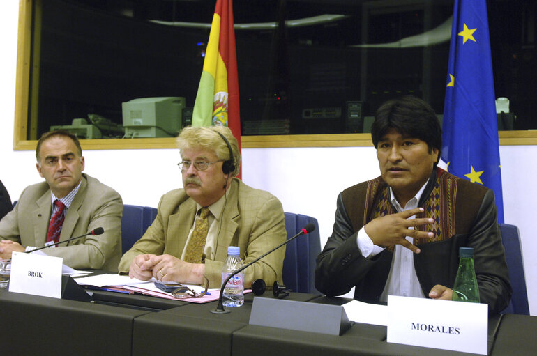 Fotogrāfija 2: AFET Committee - Exchange of views with Juan Evo Morales Ayma, President of Bolivia