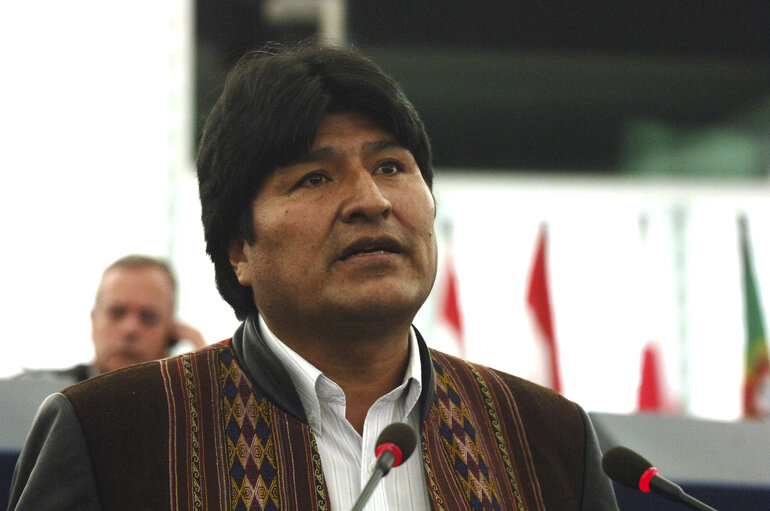 Fotogrāfija 22: Plenary session - Address by Juan Evo Morales Ayma, President of Bolivia