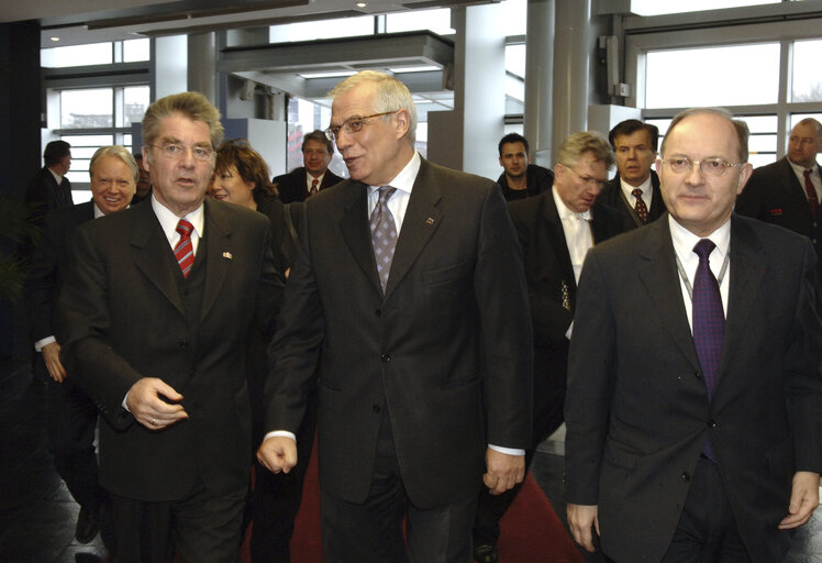 Fotó 12: Visit of the President of Austria to the EP in Strasbourg. Meeting with the EP President.