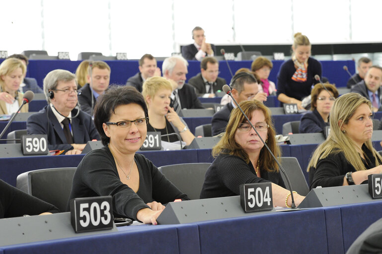 Φωτογραφία 3: Malgorzata HANDZLIK during votes at the plenary session in Strasbourg