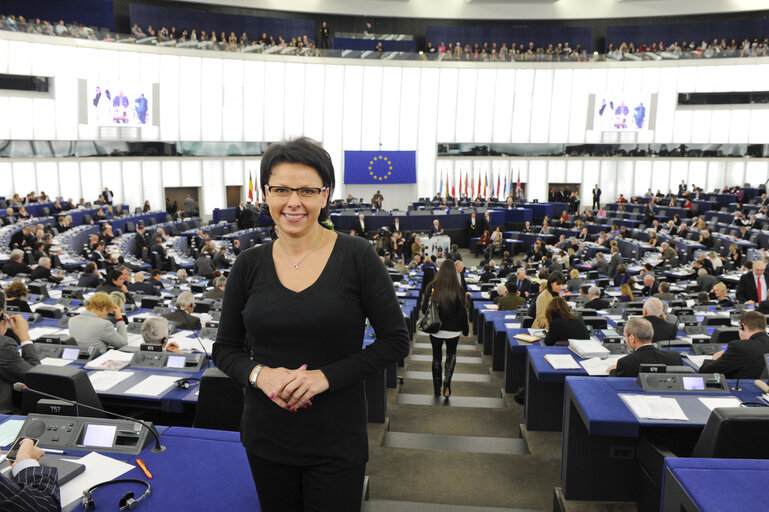 Billede 7: Malgorzata HANDZLIK during votes at the plenary session in Strasbourg