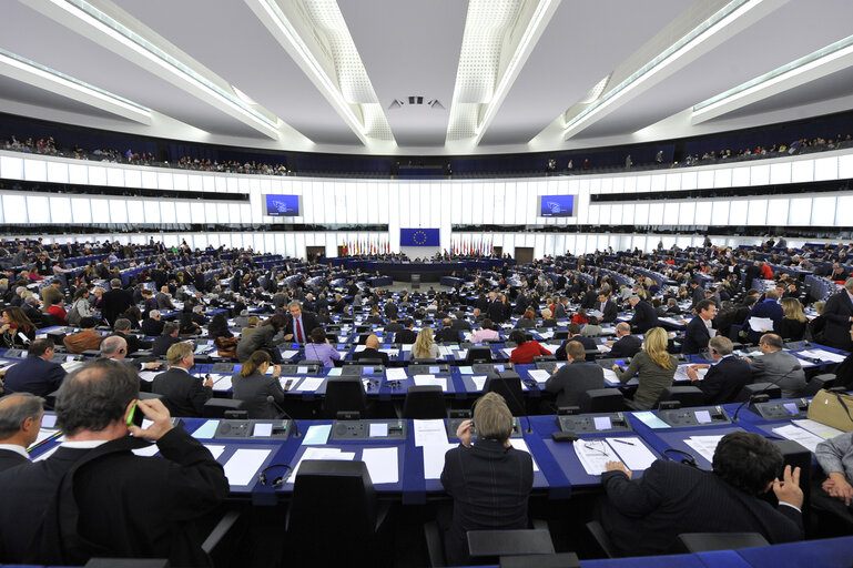 Fotografija 30: Illustration - Hemicycle in Strasbourg, during a plenary  session