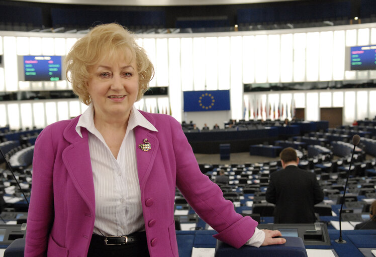 Genowefa GRABOWSKA MEP in Plenary Session in Strasbourg.