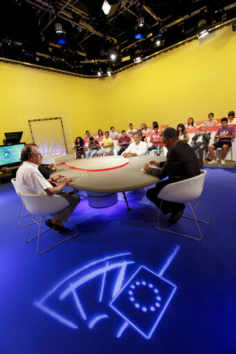 Photo 2: TV studio - Broadcast recording with Greek MEPs