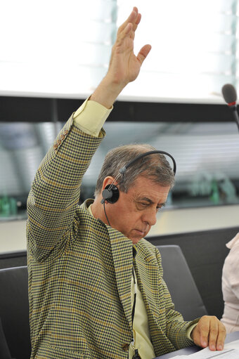 Fotografia 4: Portrait of Francisco SOSA WAGNER during the votes in Plenary Session in Strasbourg - Week 27