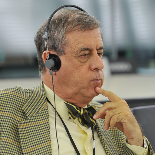 Fotografia 5: Portrait of Francisco SOSA WAGNER during the votes in Plenary Session in Strasbourg - Week 27