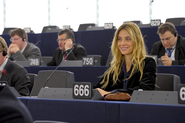 Photo 7 : Barbara MATERA in Plenary chamber during session week 51 2014