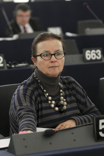 Suriet 1: Danuta JAZLOWIECKA MEP in the Hemicycle in Strasbourg - week 51