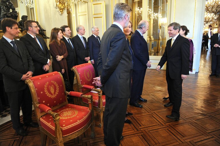 Valokuva 7: European Institutions leaders attend a New Year reception of the Belgian Royal family at the Royal Palace of Brusserls