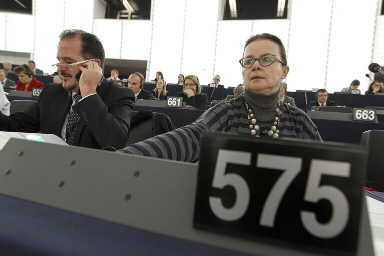 Suriet 4: Danuta JAZLOWIECKA MEP in the Hemicycle in Strasbourg - week 51