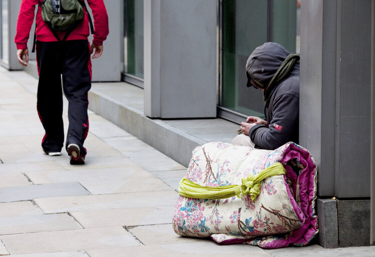 Homeless person in London