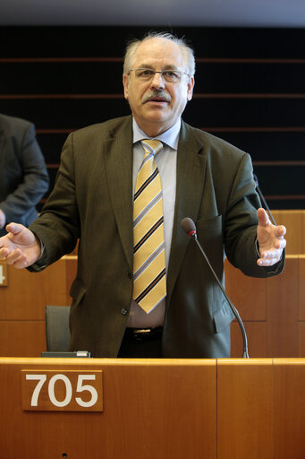 MEP in the hemicycle in Strasbourg