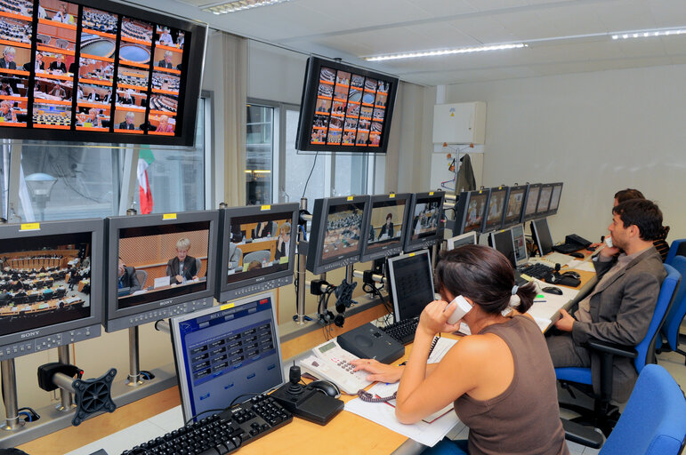 Fotogrāfija 12: Salle de transmission Informatique-multimédia / Computer science- multimedia, Audio Visuel, 2009, SERVICE PE, Information Communication, Parlement européen à Bruxelles, Médias / Media 02-09-2009