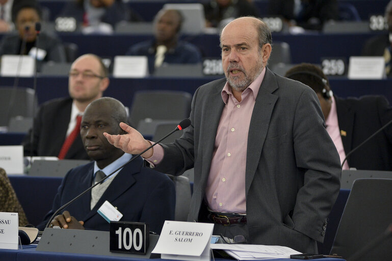 Photo 35 : 28th ACP-EU Joint Parliamentary assembly in Strasbourg  Sitting ' The social and economic consequences of malnutrition in ACP countries '  Statement of Commissioner in charge of international cooperation and development