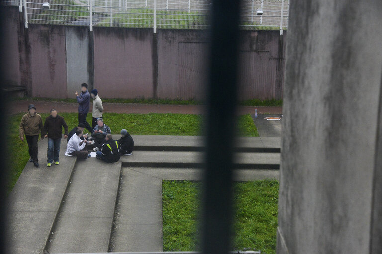 Strasbourg detention centre. Jailhouse courtyard