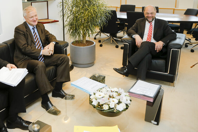 Foto 3: Martin SCHULZ - EP President meets with Vice President Oli REHN