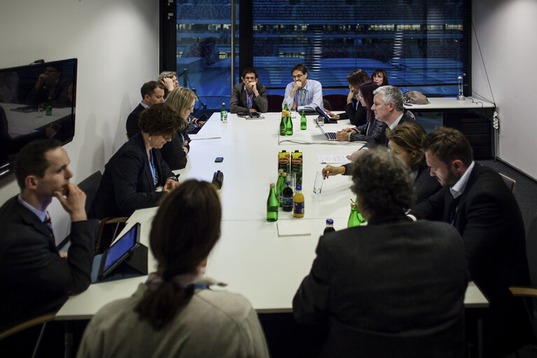 Fotografie 45: POLAND, Warsaw: European Parliament delegation is seen during meeting with Beata Jaczewska - Under-secretary of state in the Polish  Ministry of Enviroment