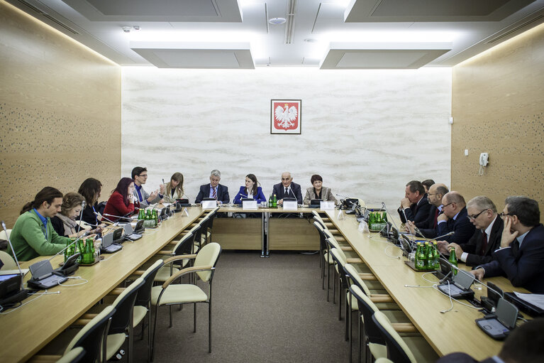 Fotografie 48: POLAND, Warsaw: European Parliament delegation is seen during meeting with Polish Parliament representatives