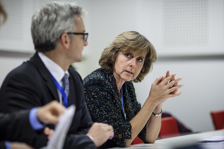 Fotografie 42: POLAND, Warsaw: European Commissioner Connie HEDEGAARD is seen during briefing with European Parliament delegation