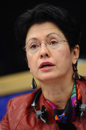 Fotografija 5: Panelists and audience at seminar for journalists of the Sakharov laureates