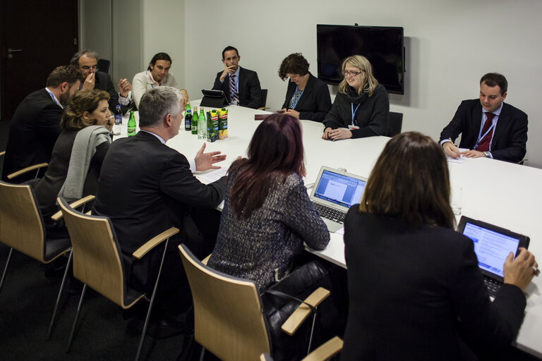 Fotografie 47: POLAND, Warsaw: European Parliament delegation is seen during meeting with Beata Jaczewska - Under-secretary of state in the Polish  Ministry of Enviroment