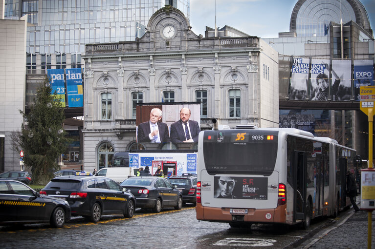 Photo 5 : Nobel Peace Prize ceremony: broadcast set up at EP in Brussels