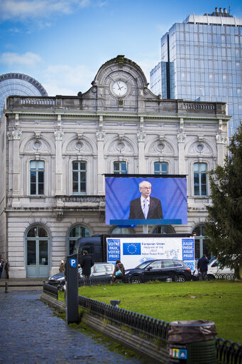 Photo 9 : Nobel Peace Prize ceremony: broadcast set up at EP in Brussels