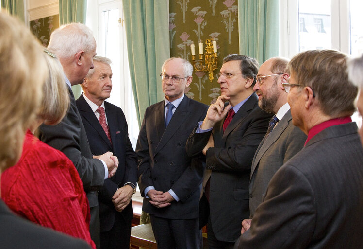 Meeting with Members of the Norwegian Nobel Committee and employees of the Nobel Institute and signing of formal papers