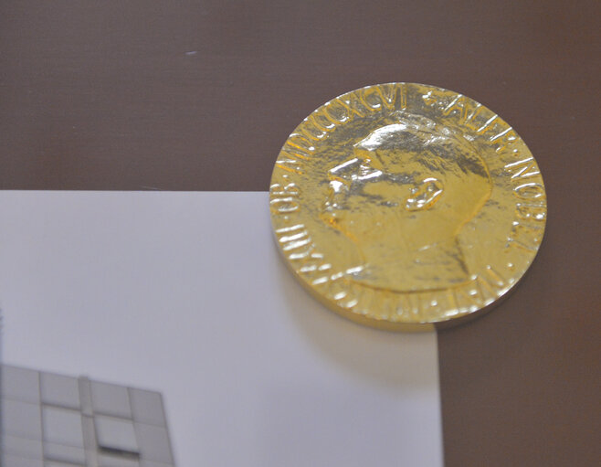 Foto 3: Nobel Prize Medal on display