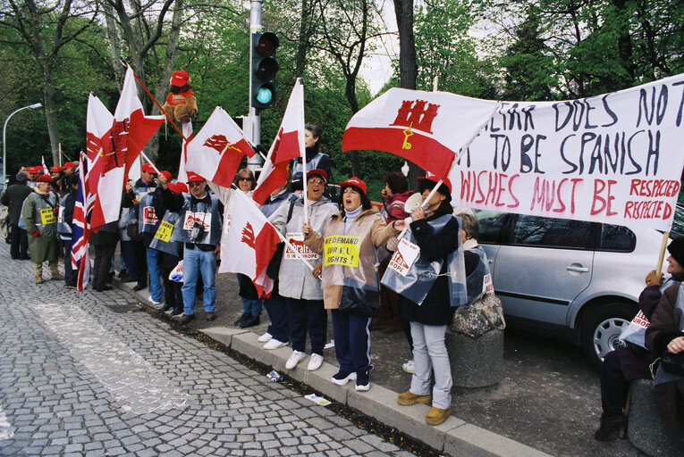 Demonstration outside the EP in Strasbourg for the recognition of the Gibraltar status