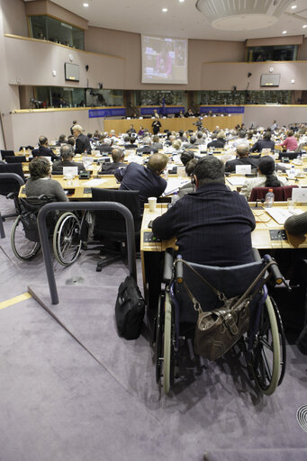 Foto 16: 3rd European parliament of persons with disabilities.  Implementing the UN convention on the rights of persons with disabilities in a period of crisis.