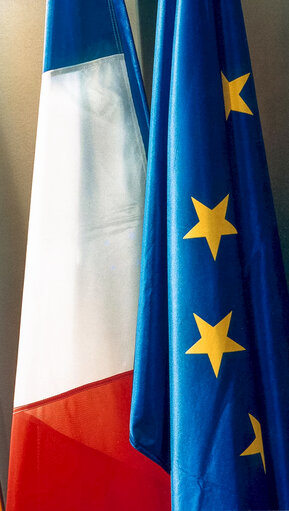 French flag with the European flag