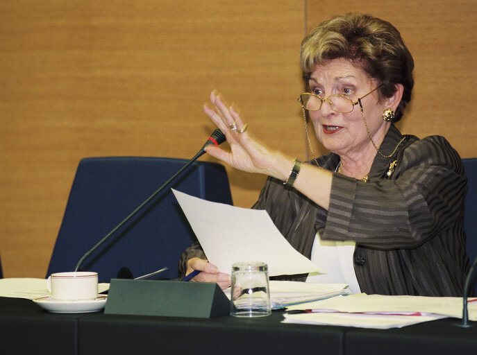 The MEP Astrid LULLING during a meeting in Strasbourg in Strasbourg in October 1999.