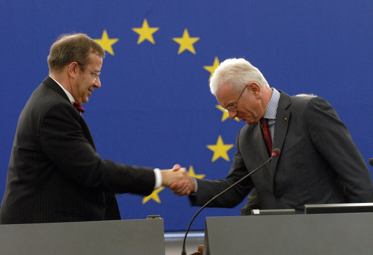 Fotografie 7: Formal sitting of the EP in Strasbourg during the visit of the President of the Republic of Estonia.